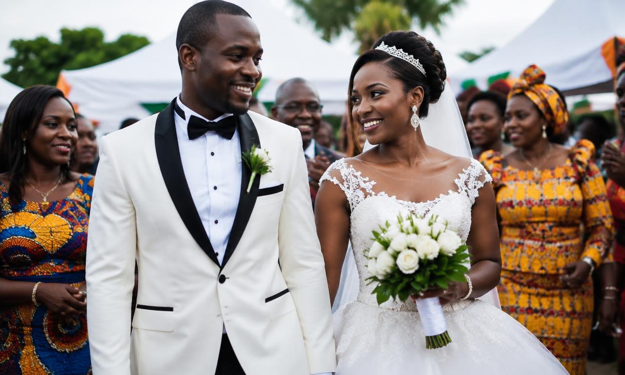 Cérémonie de mariage élégante organisée par AM EVENTS à Abidjan